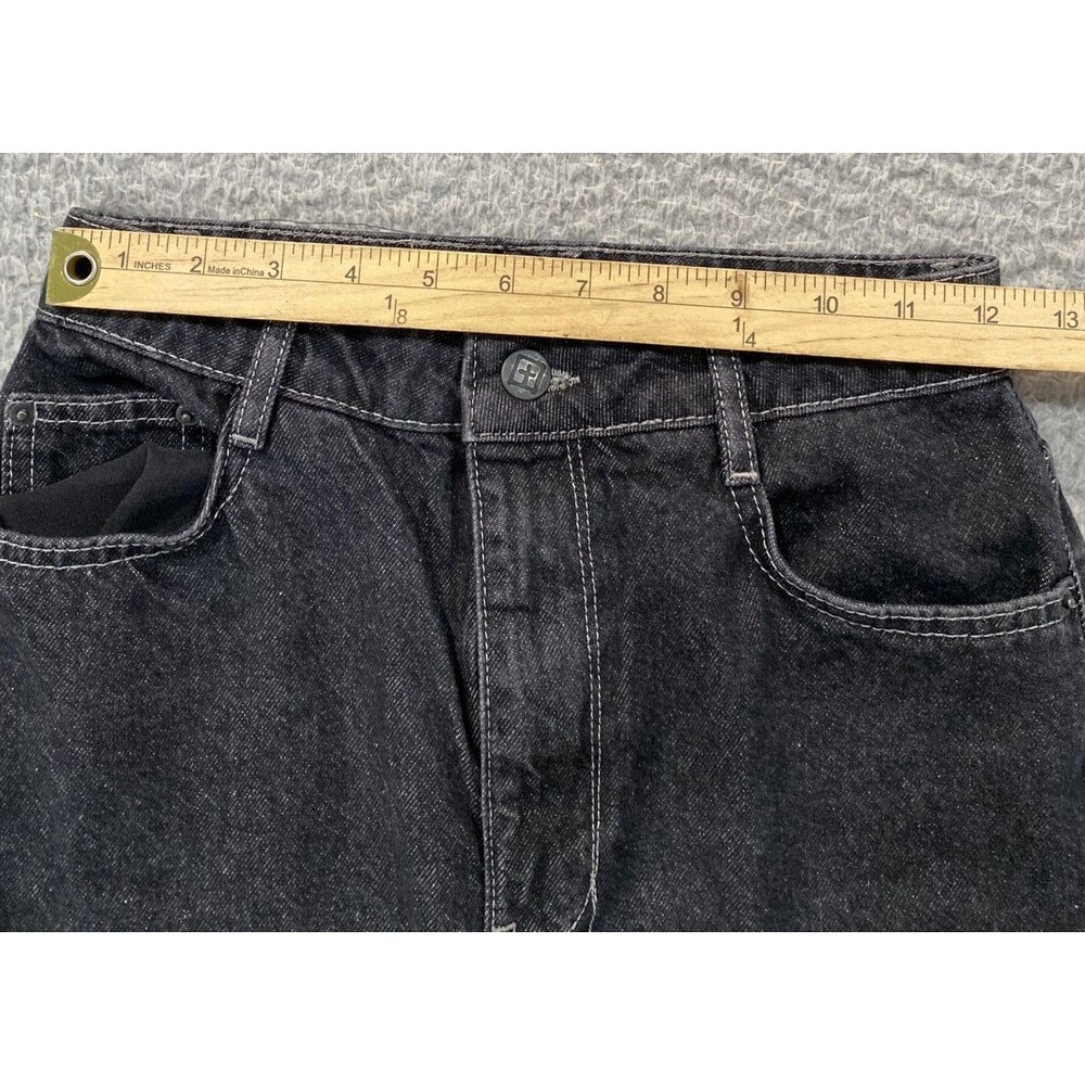 Ksubi Jeans Womens 24 Black Charcoal High Rise Wide Leg 100% Cotton Denim Turkey - Picture 8 of 16